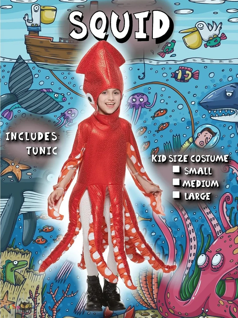 FantastCostumes Kids Squid Halloween Costume Cute Octopus costume size medium